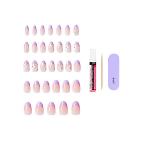 KISS CORE kit contents laid out with 32 nails, glue, stick, file for convenience