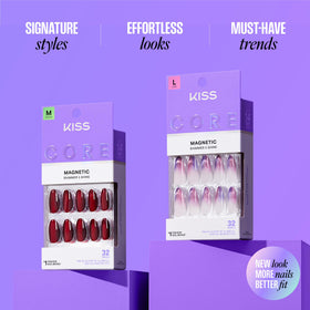 KISS array of different nail sizes laid out for precise fit benefit