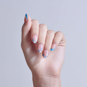 KISS Core close-up of nail finish highlighting smooth blue texture and durable sheen