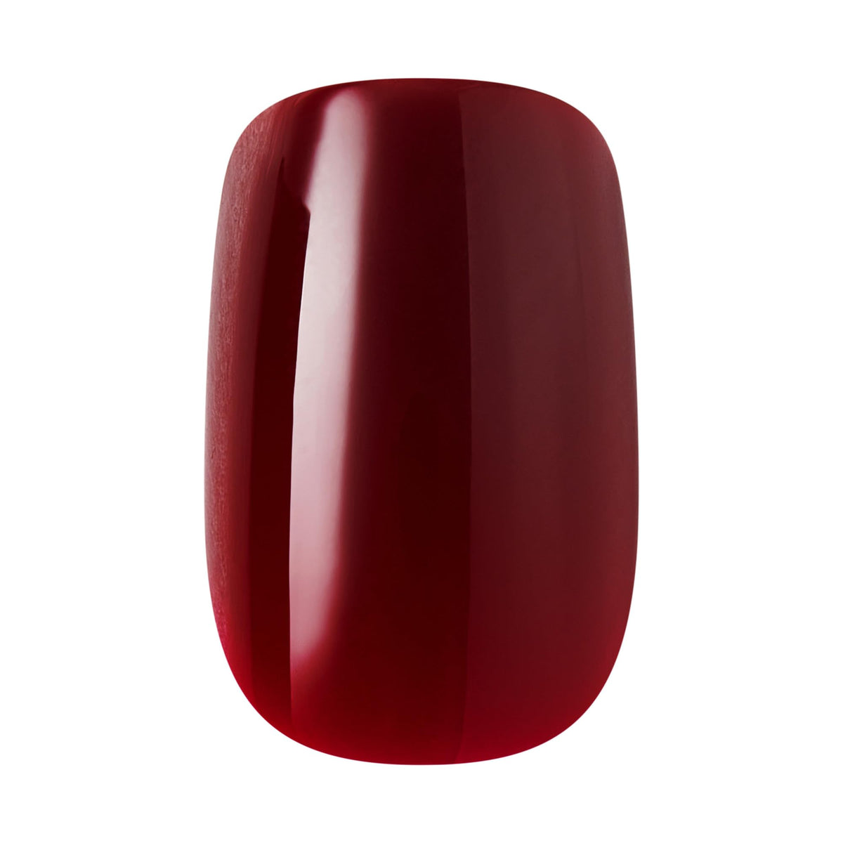 KISS single nail texture close-up showing glossy red surface and chip resistance