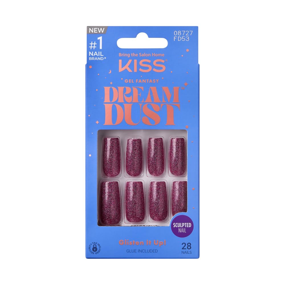 KISS front packaging showing Dreamdust kit and ready-to-wear nails benefit instant glam
