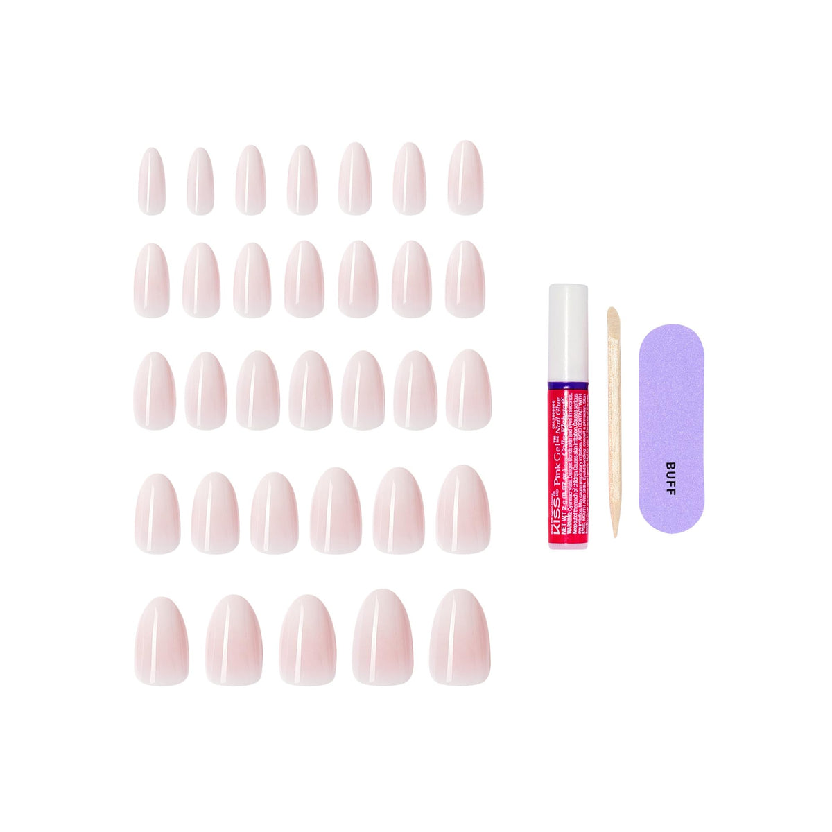 KISS Dulcet nail glue tube with manicure stick and mini file for complete application