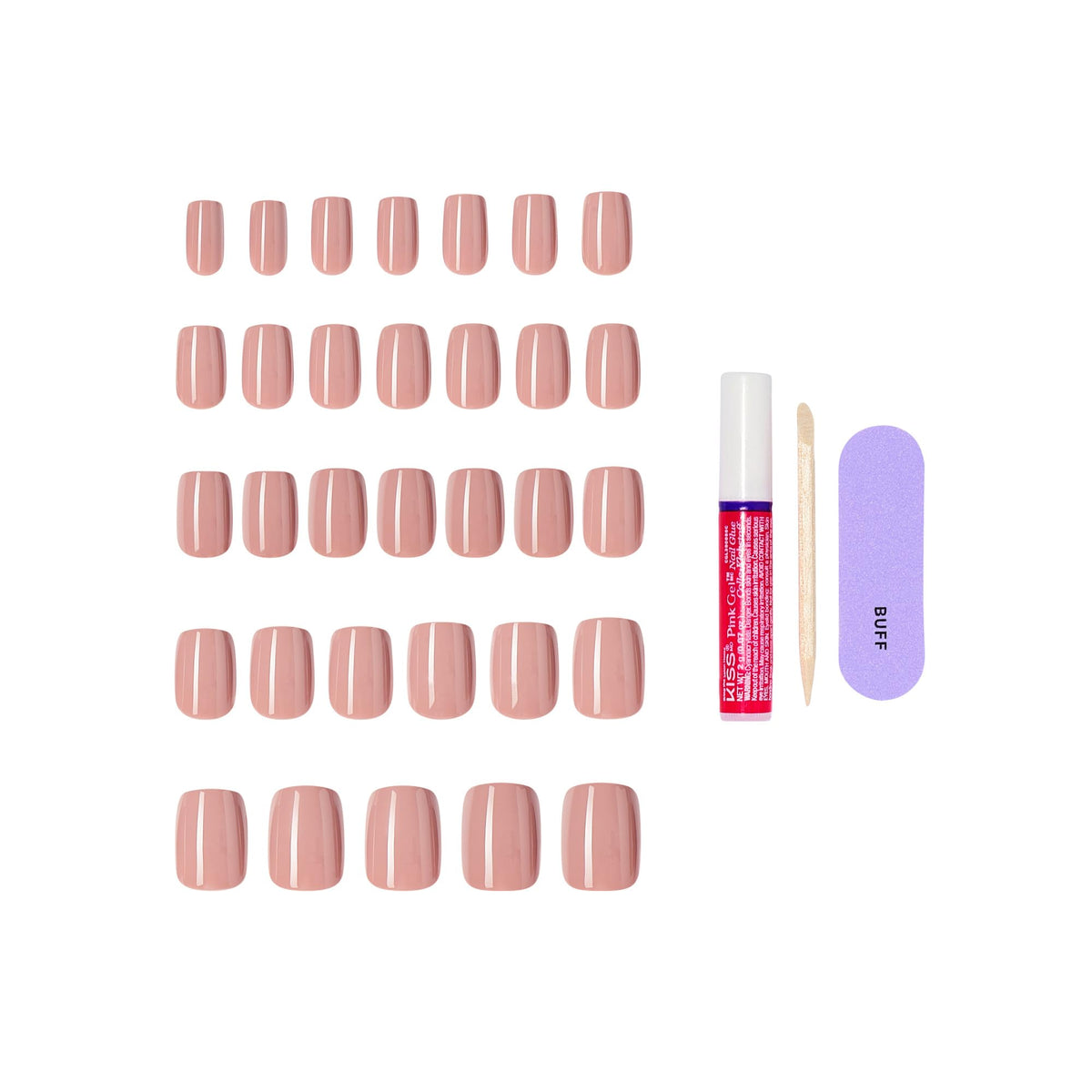 KISS Embullience kit tools with glue, stick, and mini file for easy application