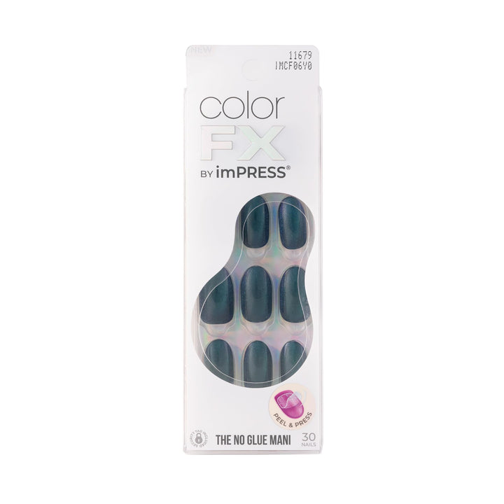 KISS front packaging showing Color FX press-on nails and benefits