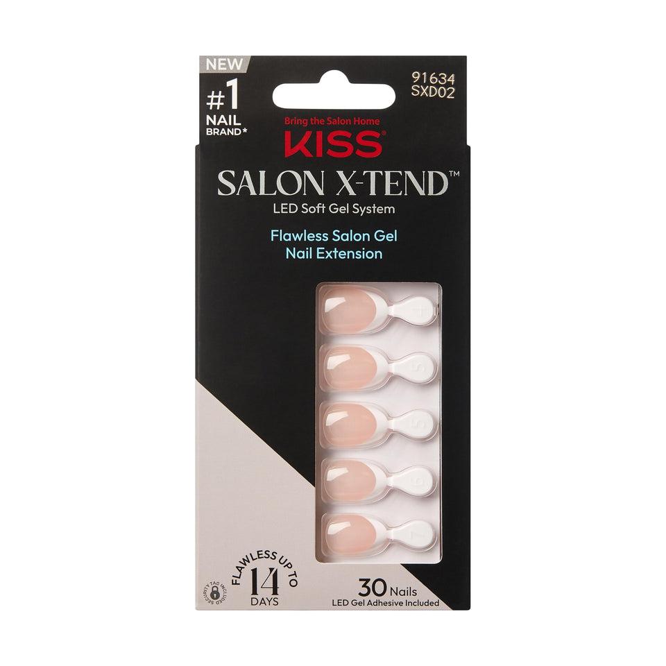 KISS front packaging showing Light White nails and included items, professional finish