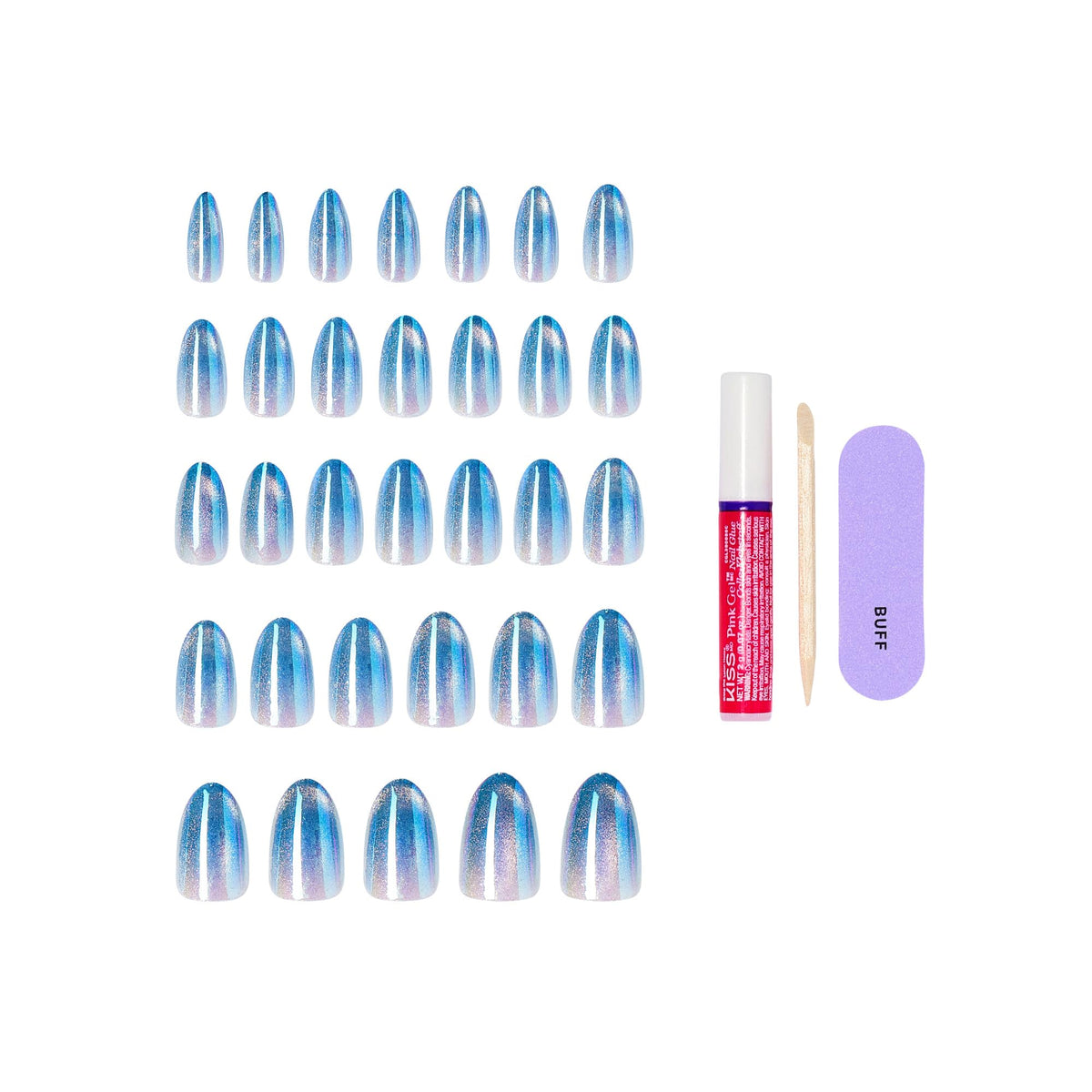 KISS side profile of almond-shaped nail highlighting comfortable fit