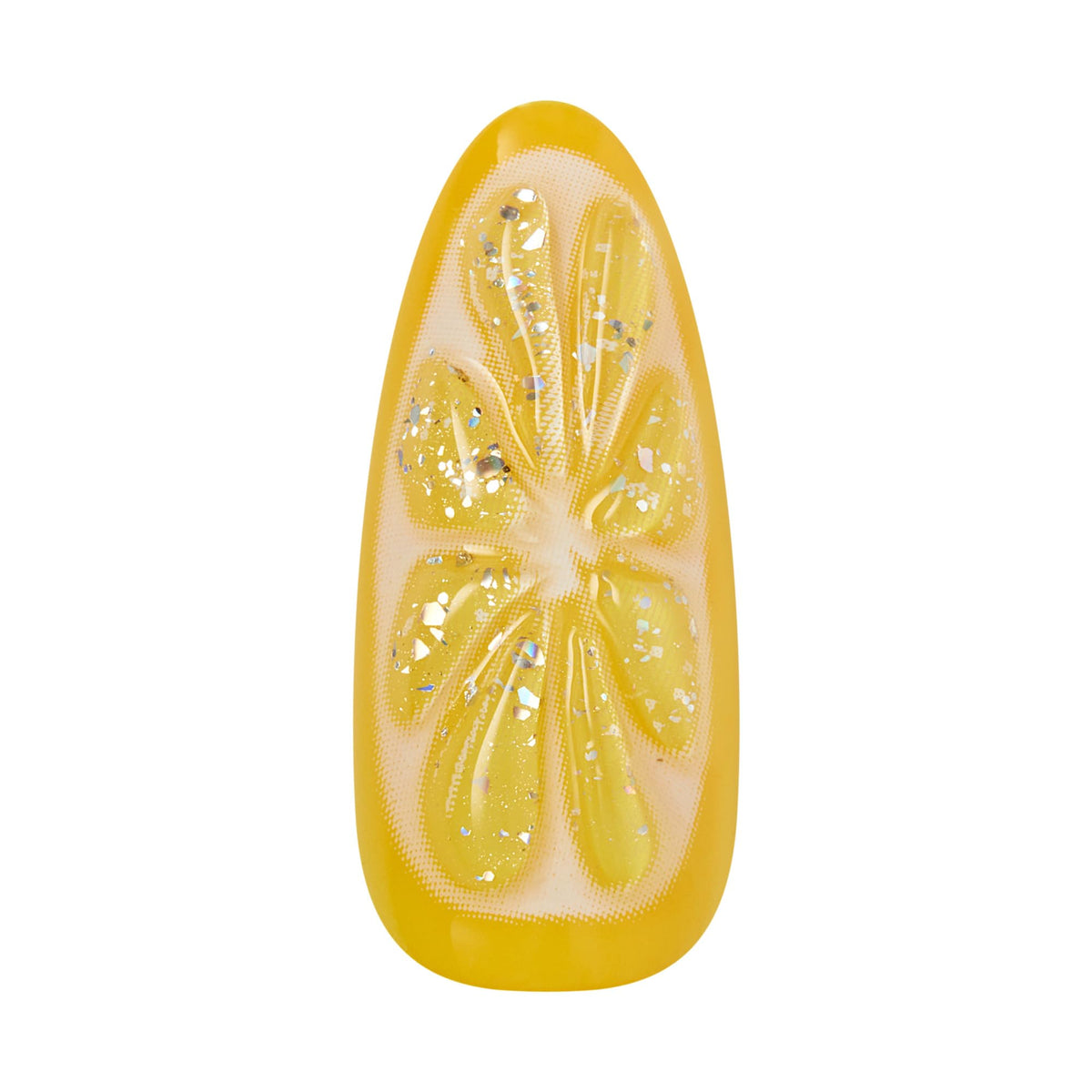 KISS Glam worn on hand in lifestyle scene demonstrating bold yellow color for events