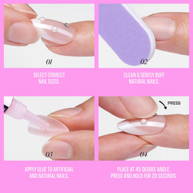 KISS model wearing Zephyr nails in lifestyle scene showcasing day-to-night wear