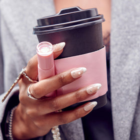 KISS detailed white French tips with translucent pink base for refined look