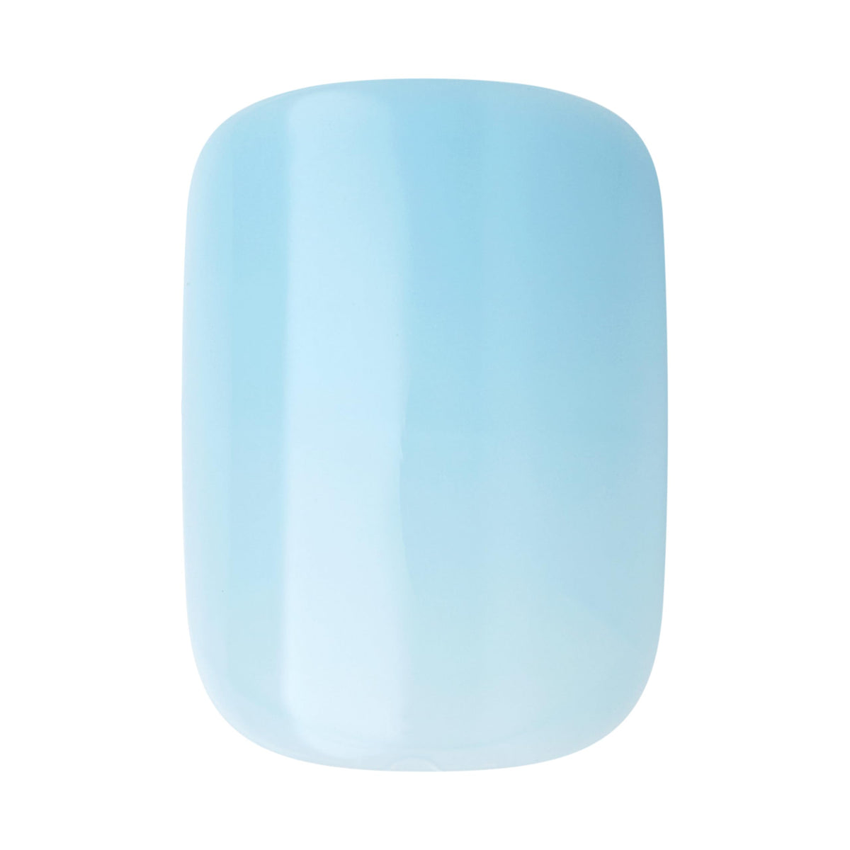 KISS imPRESS applied on hand showing cloud blue nails and instant polished appearance