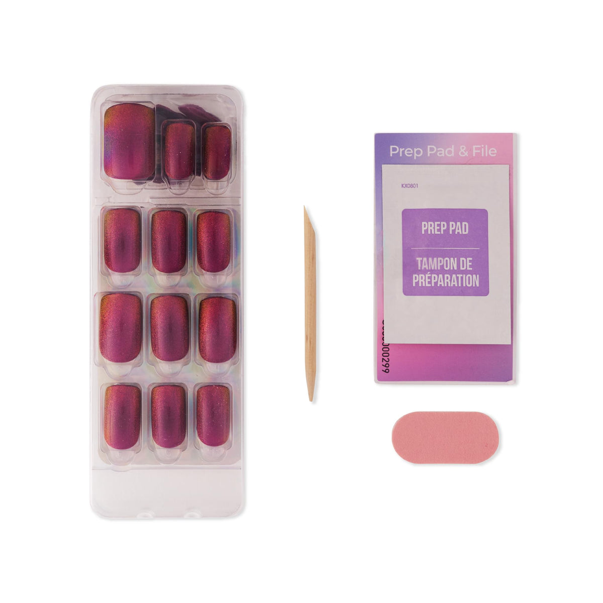 KISS imPRESS being pressed onto a natural nail showing quick application benefit