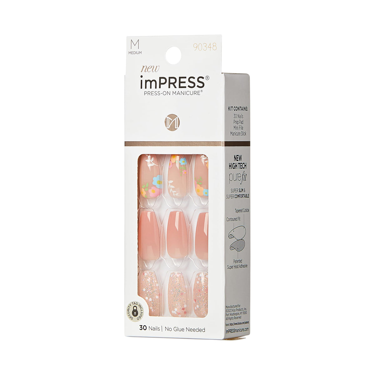 hand applying a KISS press-on nail demonstrating quick application