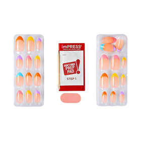 KISS nails held on fingers to show medium almond length and natural look