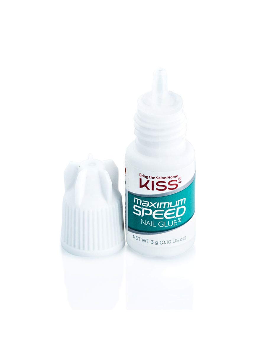 KISS nail glue size comparison showing scale and multiple-tube value