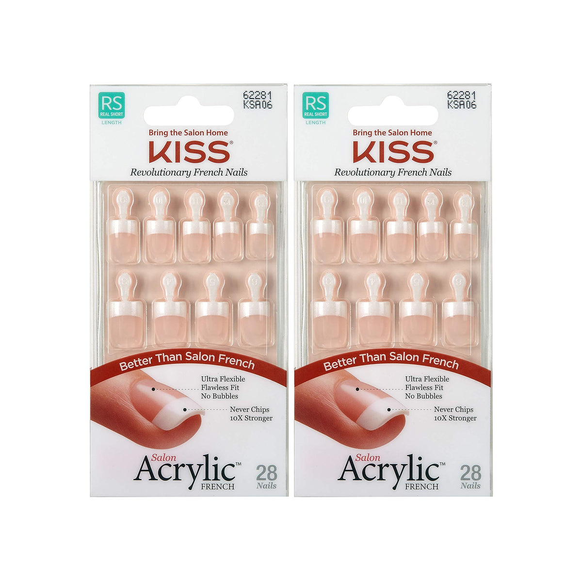 KISS front box showing two-pack contents and French design for convenience