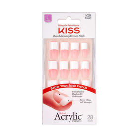 KISS front packaging showing KSA09 French nails and contents benefit: easy identification