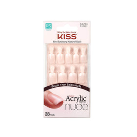 KISS close-up of nude French tips showing thin smile line detail
