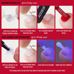 KISS demonstration of filing and customizing a toenail to show easy shape and length adjustments