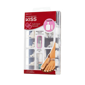 KISS toenails close-up texture detail highlighting smooth surface for easy polish