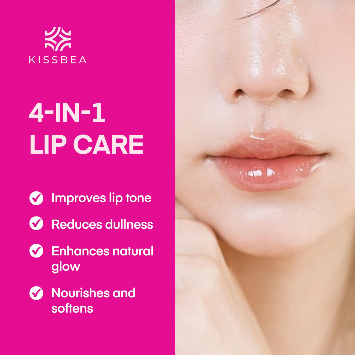 KissBea applicator close-up demonstrating easy, precise application benefit