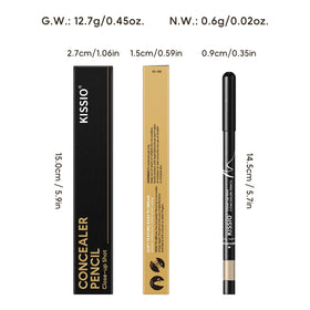 KISSIO pencil held in hand to show scale and travel-friendly size