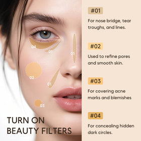KISSIO under-eye application demonstrating brightening and crease-resistant wear