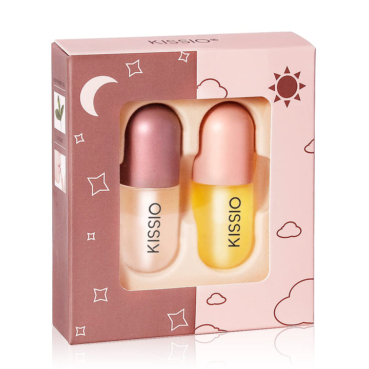 KISSIO front packaging showing day and night gloss set for easy care