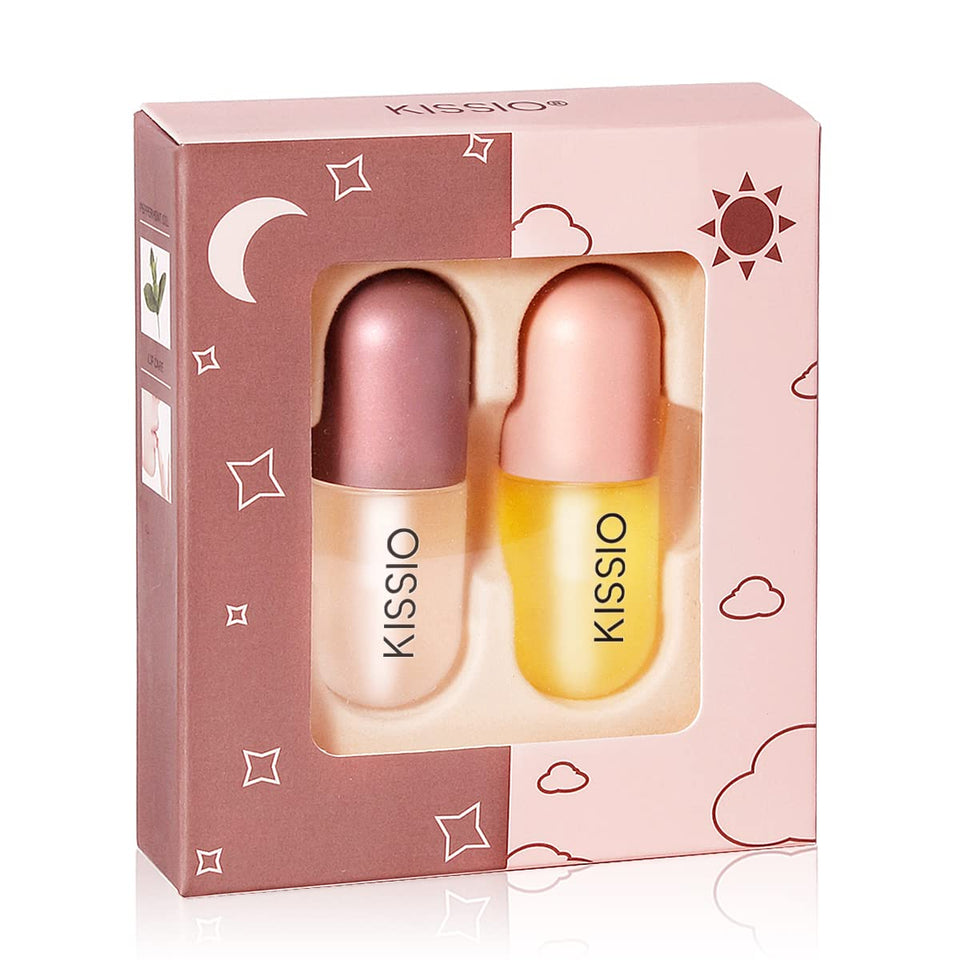 KISSIO front packaging showing day and night gloss set for easy care