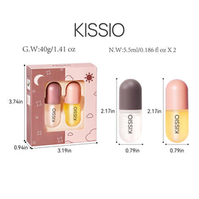 KISSIO tubes beside keychain showing compact size for on-the-go use