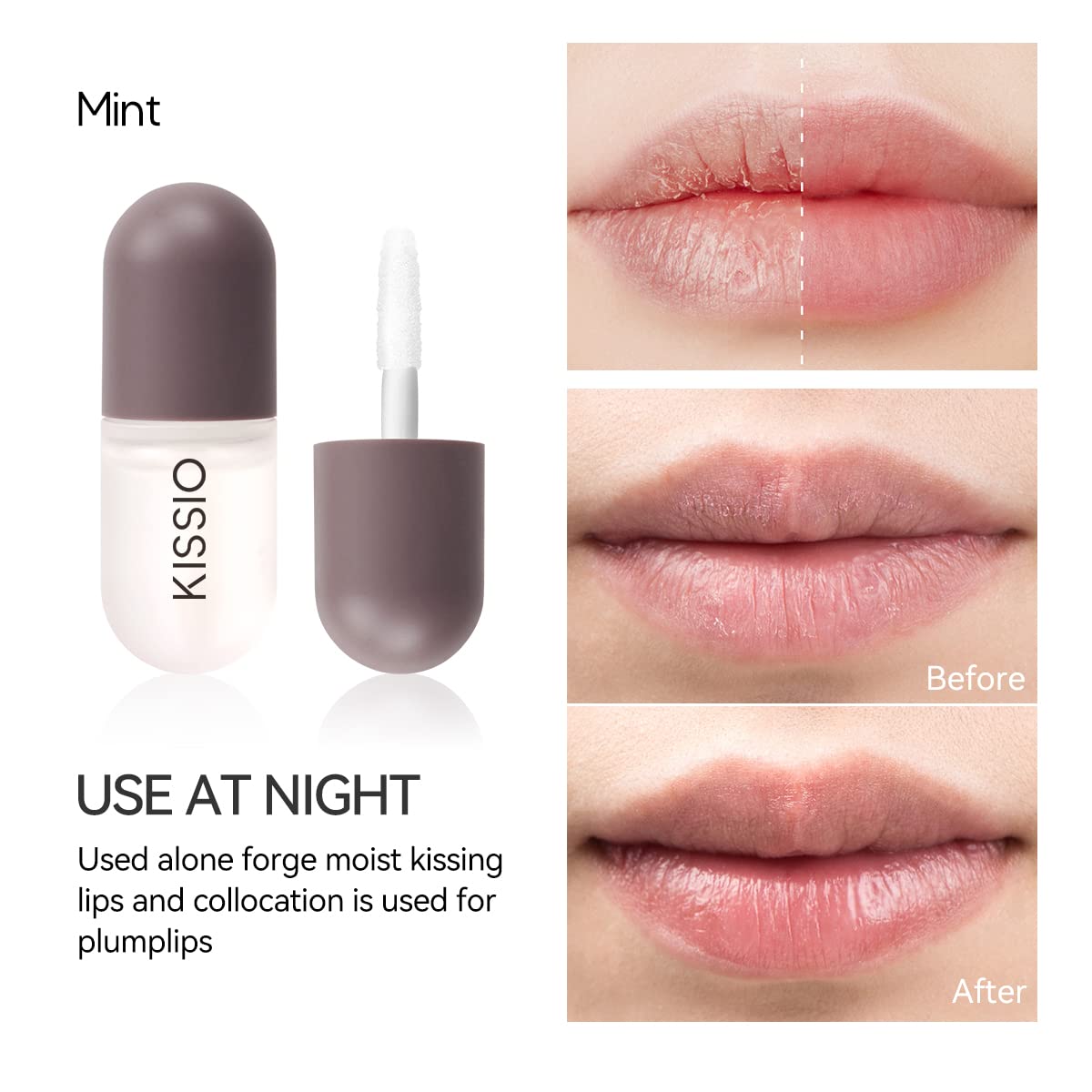 KISSIO daytime gloss texture swipe showing smooth finish and instant shine