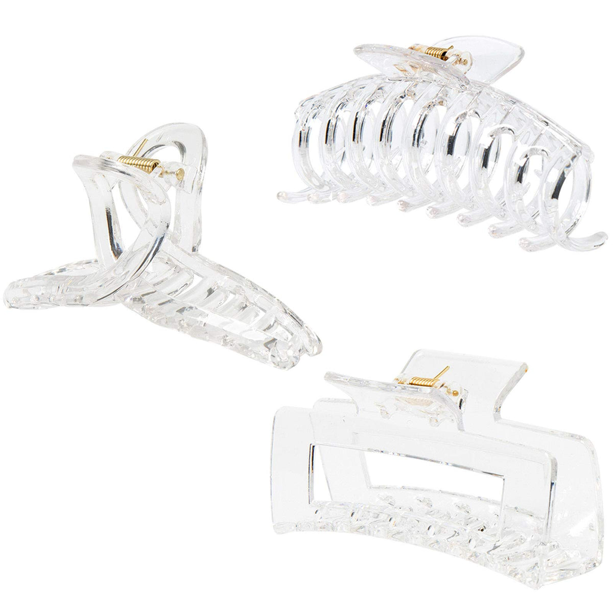 Kitiin front view clear clips showing transparent finish and sleek look, great for discreet styling