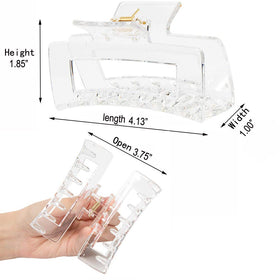 Kitiin large jaw opened displaying wide capacity to hold thick hair securely