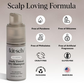 Kitsch before-and-after hair showing noticeable root lift and fuller look