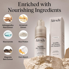 Kitsch applying powder at roots for instant oil absorption and lift