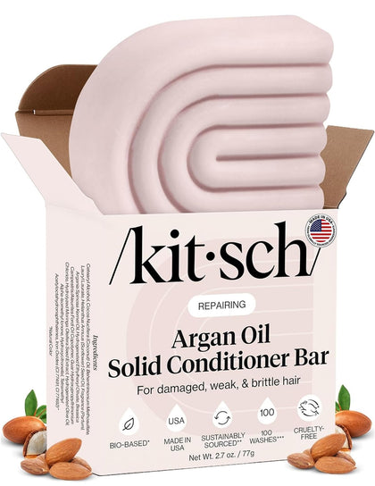 Kitsch argan oil conditioner bar front packaging showing compact eco-friendly design