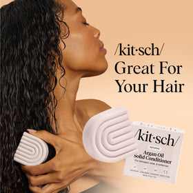 Kitsch argan oil conditioner bar creating lather to detangle and soften hair