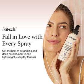 Kitsch argan milk on bathroom shelf in lifestyle scene conveying daily routine ease