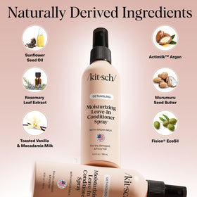 Kitsch argan milk spray nozzle misting hair for easy detangling and less breakage