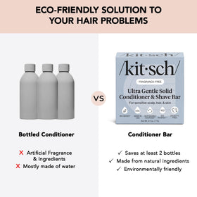 Kitsch bar applied to wet hair showing conditioning slip for easier detangling and manageability
