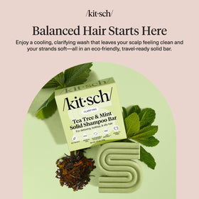 Kitsch shampoo bar in hand to show compact travel-friendly size