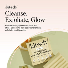 Kitsch ingredient label detail highlighting glycolic and shea butter