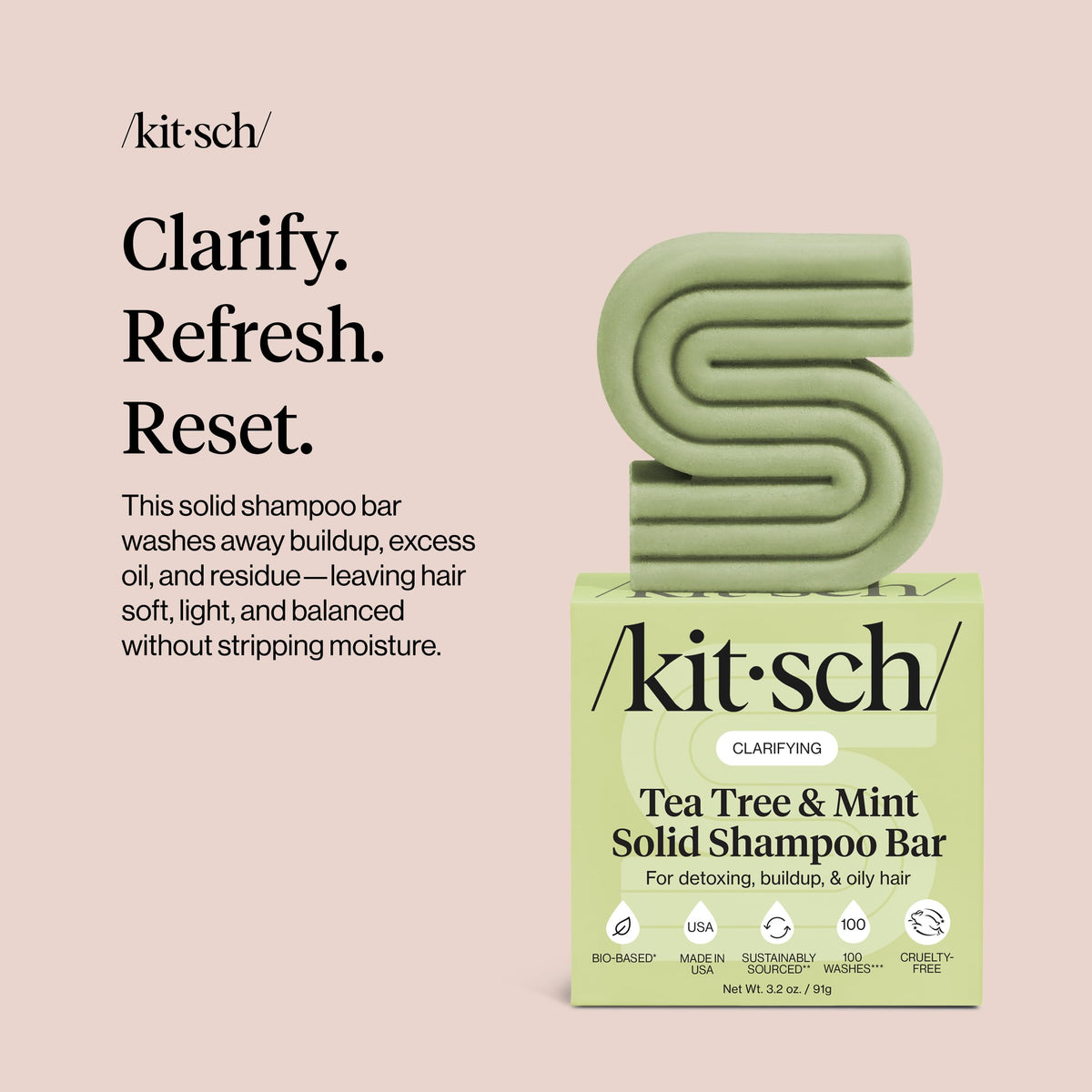 Kitsch shampoo bar placed in travel case for leak-free convenience