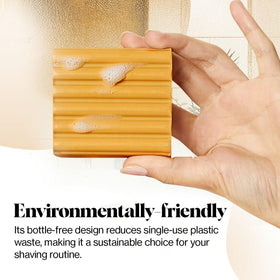 Kitsch soap in a clean bathroom lifestyle setting promoting sustainable routine