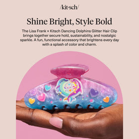 Kitsch clip worn at the beach, showing secure styling for vacation-ready looks