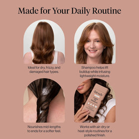 Kitsch before and after hair comparison demonstrating smoother, less frizzy hair benefit