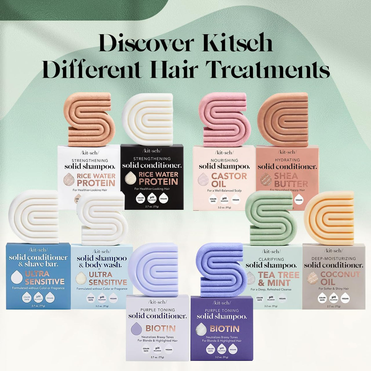 Kitsch before and after hair showing improved volume and body