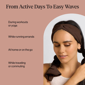 Kitsch before and after hair waves showing natural curl results without heat