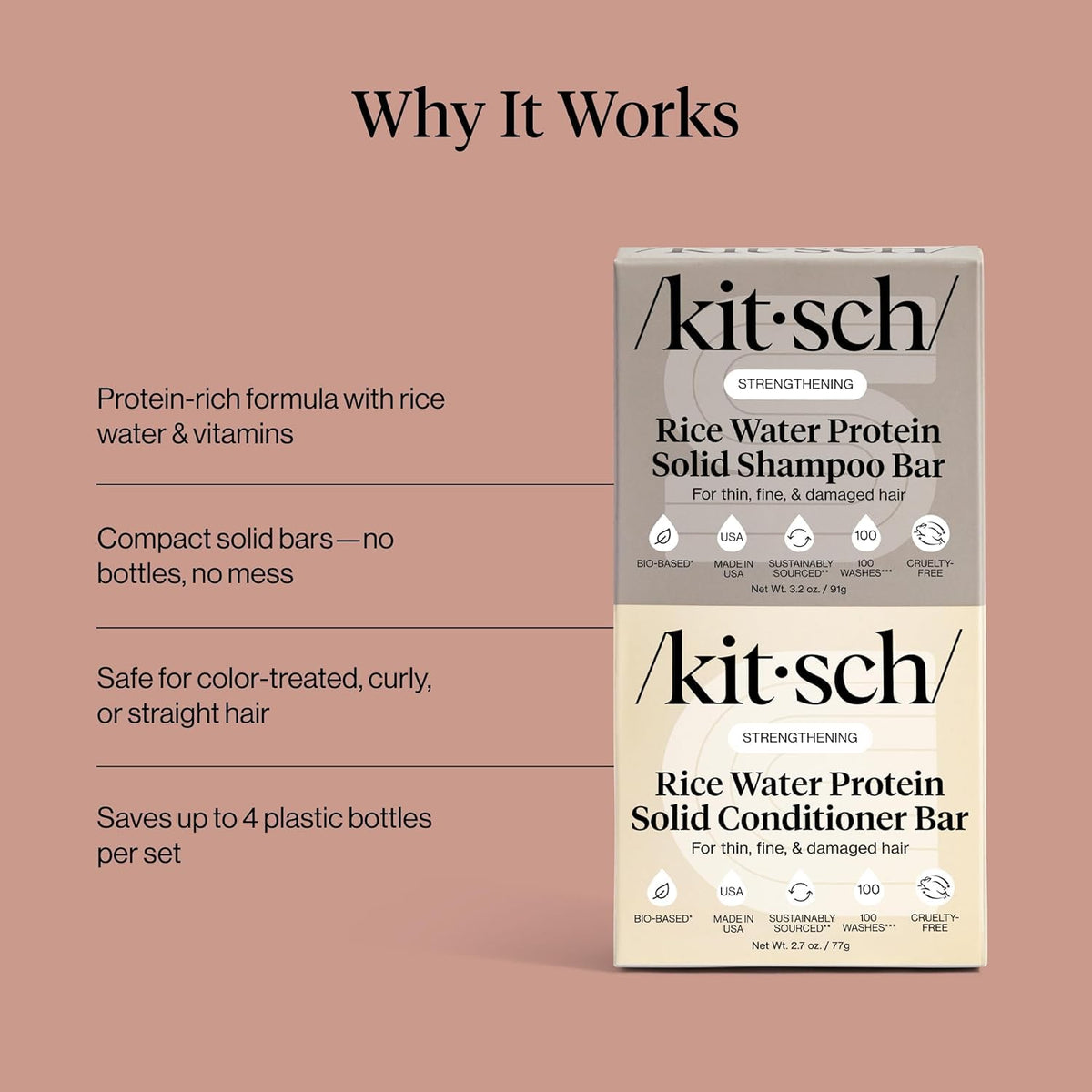 Kitsch bars replacing plastic bottles highlighting zero-waste benefit