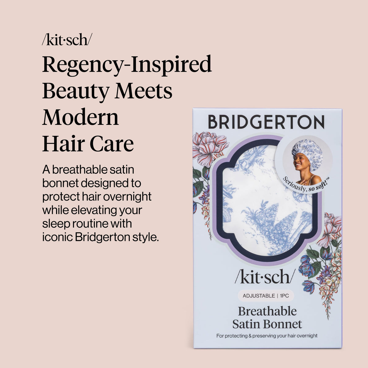 Kitsch fabric close-up of softer-than-silk satin texture for low-friction protection benefit