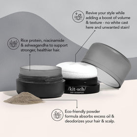 Kitsch built-in puff being pressed for mess-free application and controlled coverage